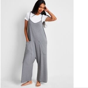 State of Day Women's Sleeveless Knit Jumpsuit, Pewter Heather  NWT